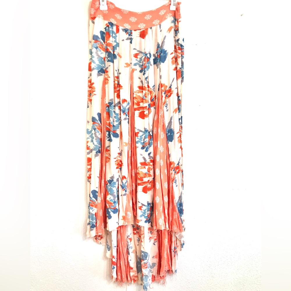 Free People Vibrant Floral High-Low Skirt